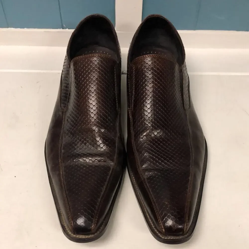 Stagecoach brown‎ leather mens shoes 41 size 11 faux snakeskin